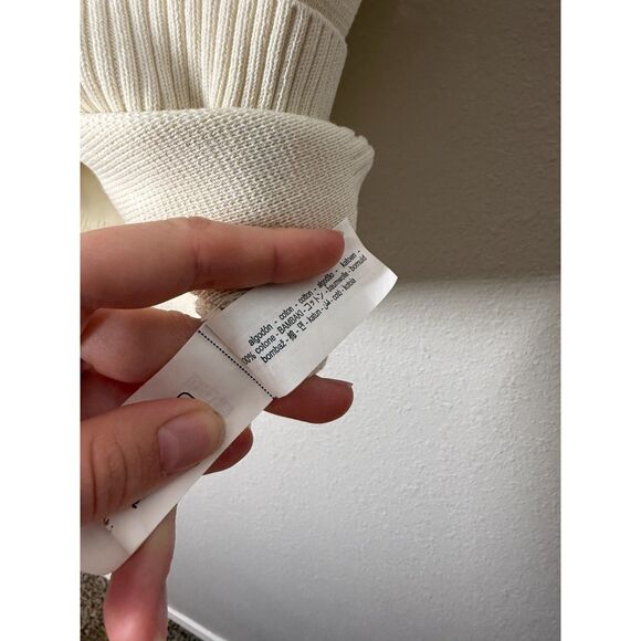 Zara Cream Colored Sweater Vest Womens Sz XL Oversized Long Preppy Academia - Picture 5 of 7